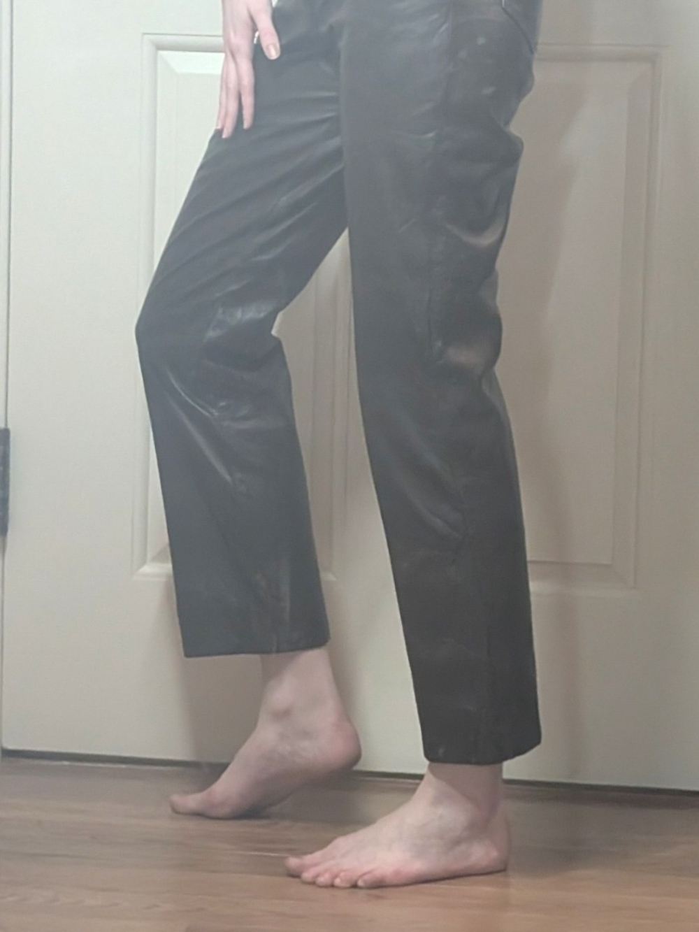 Korean Vintage Dark Brown Leather Pants